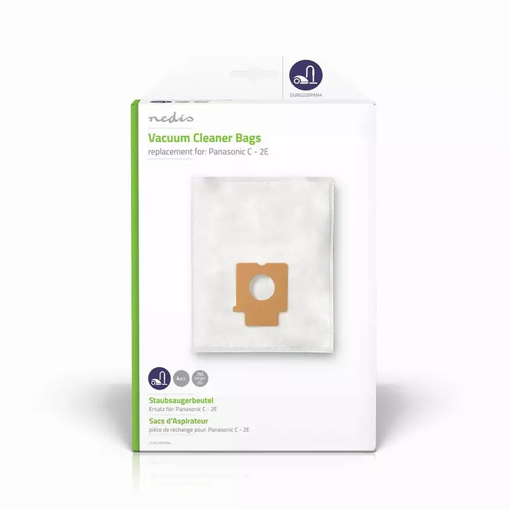 Dammsugarpåse | 4 st. | Syntetisk | Säljs mest för: Panasonic C - 2E | Vit - Dammsugarpåsar - 5412810285488 - 1