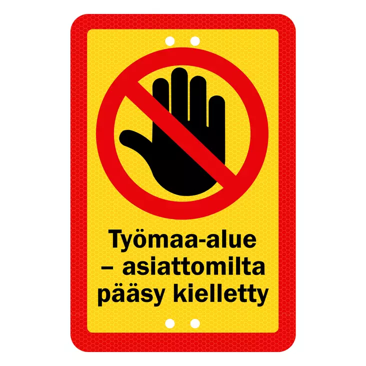 Sekure 2mm 20x30cm aluminiumskylt "Arbetsområde - obehörig åtkomst förbjuden" - Vägvisare och varningsskyltar - 6438014353678 - 1