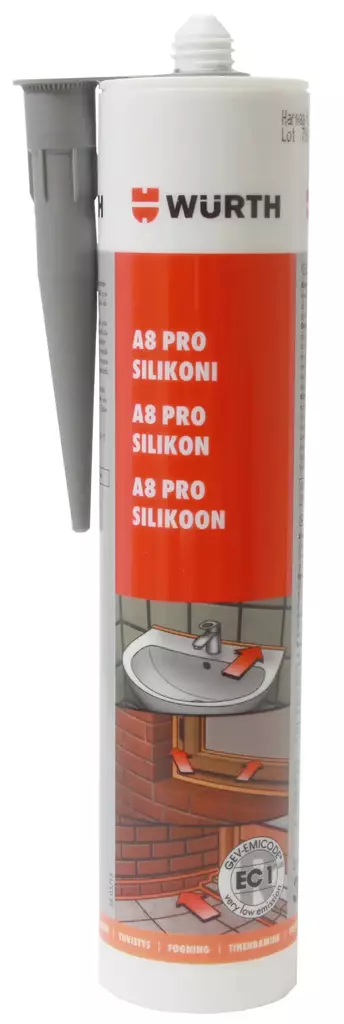 Saniteettitilojen Silikoni Tumma Harmaa 310ml - Spackel och fyllmedel - 4056807696058 - 1