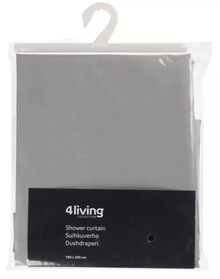 Suihkuverho Solid harmaa 4Living - Badrumstillbehör - 6410413174658 - 1