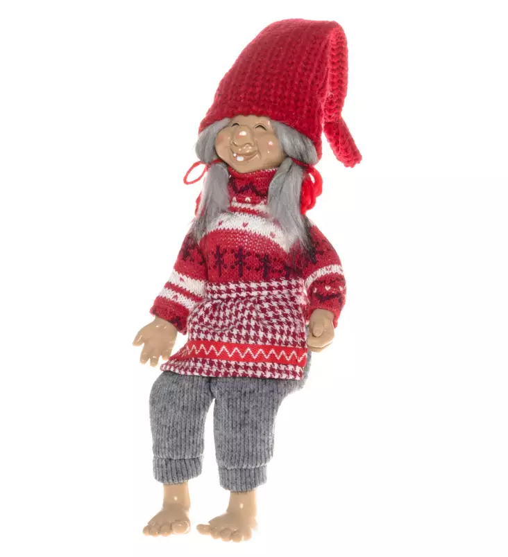 Tonttutytt=C3=B6 hymyilev=C3=A4 istuva 50 cm=20 - Juldekorationer och textilier - 6410416217178 - 1