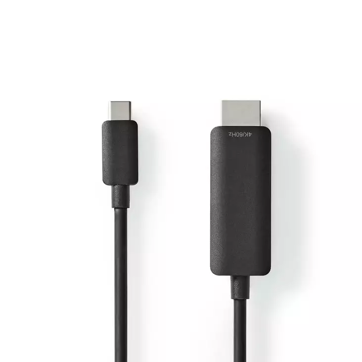USB-C Adapter | USB 3.2 Gen 1 | USB-C Hane | HDMI Kontakt | 4K@60Hz | 2.00 m | Rund | Nickelplaterad | PVC | Svart | Label - Dator och nätverk - 5412810422128 - 1