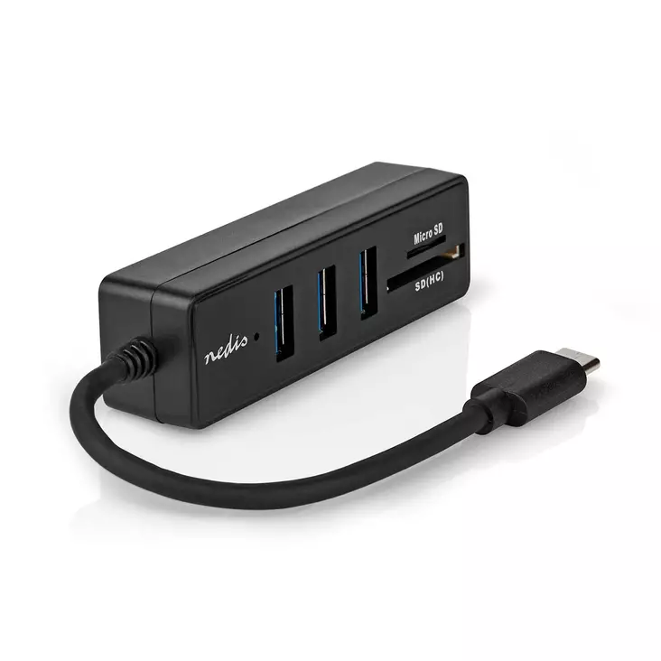 USB-hubb | 1x USB-C | 3x USB A Female | 5-Port port(s) | USB 3.2 Gen 1 | USB ström | 5 Gbps | SD & MicroSD - Dator och nätverk - 5412810415748 - 1