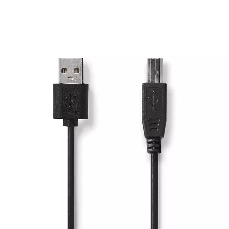 USB-kabel | USB 2.0 | USB-A Hane | USB-B Hane | 480 Mbps | Nickelplaterad | 3.00 m | Rund | PVC | Svart | Label - Dator och nätverk - 5412810428038 - 1