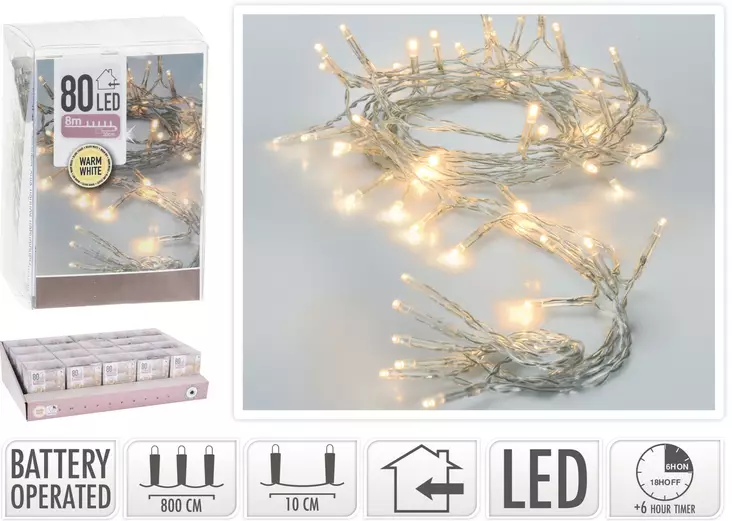 Valosarja 80led l=C3=A4mminvalkoinen=20 - Ljusslingor - 8719202599718 - 1