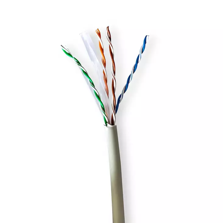 CAT6 nätverkskabel rulle | Stranded | U/UTP | CCA | 100 m | Inomhus | Rund | PVC | Grå | Dragkorg - Dator och nätverk - 5412810403608 - 10
