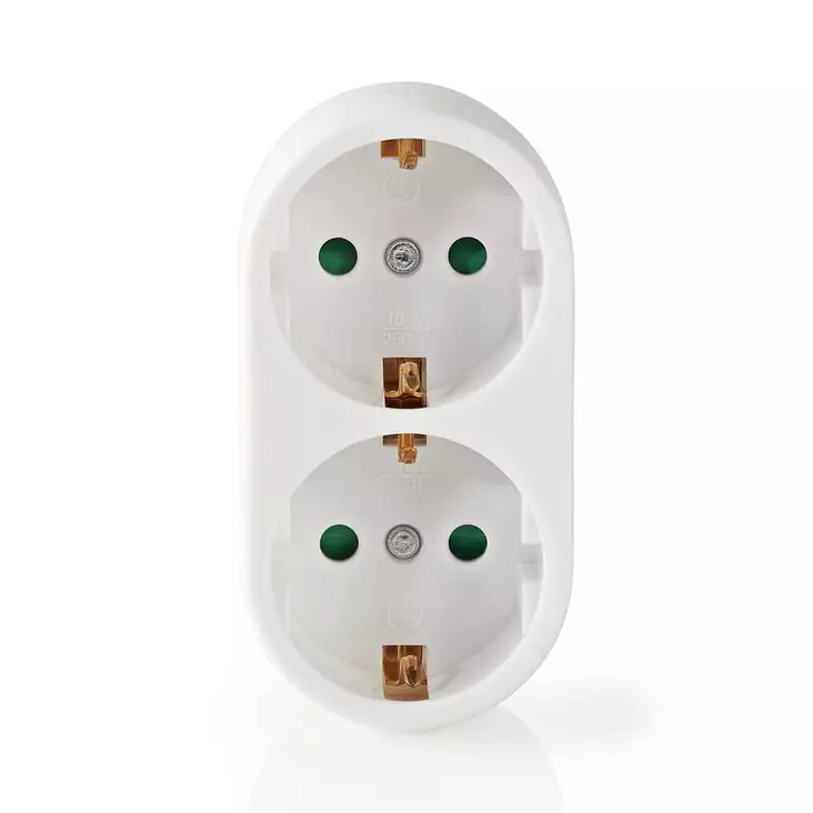 Eluttag Splitter | Typ F (CEE 7/7) | 250 V AC 50 Hz | Jordad kontakt / Typ F (CEE 7/7) | 250 V AC 50/60 Hz | 16.0 A | 3500 W | Vit - Inomhusförlängningssladdar - 5412810292028 - 1