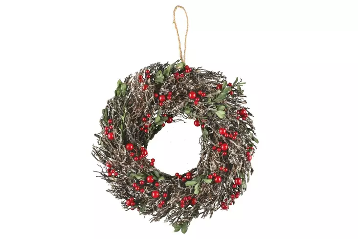 Winteria Kranssi huurteinen 35 cm - Inredning - 6410413201248 - 1