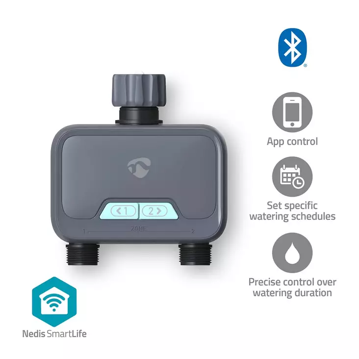 SmartLife Vattenkontroll | Bluetooth® | Batteridriven | IP54 | Maximalt vattentryck: 8 Bar | Android / IOS - Nedis produkter - 5412810451678 - 1