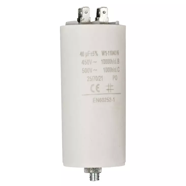 Kondensator | 40 uF | 450 V | Faston | 1 st. - Reservdelar - 5412810477258 - 10