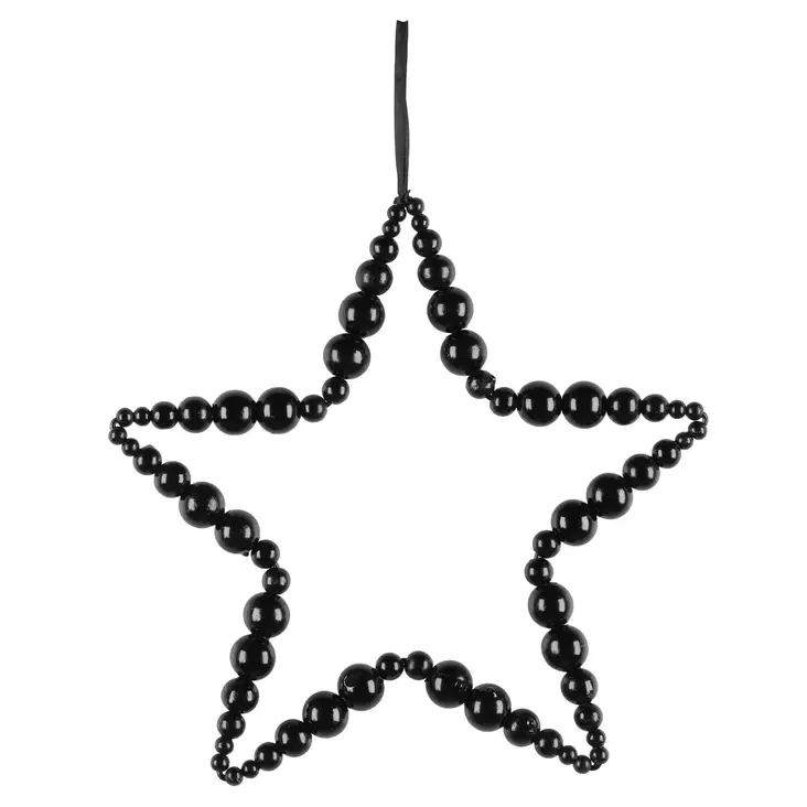 Kranssi Wooden 30cm musta Tähti - Juldekorationer och textilier - 6410416283548 - 1