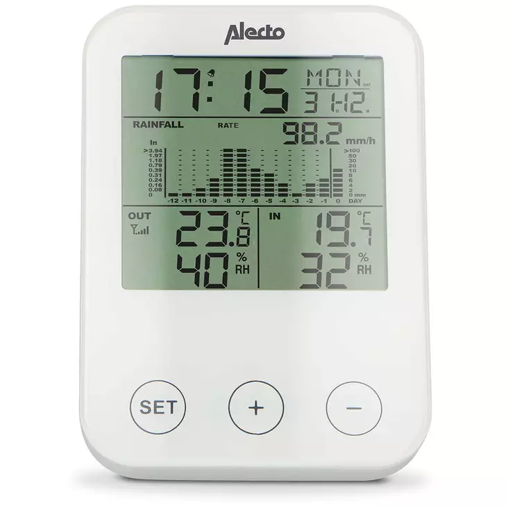 Väderstation med trådlös sensor Svart / Grå - Termometrar och väderstationer - 8712412585588 - 10