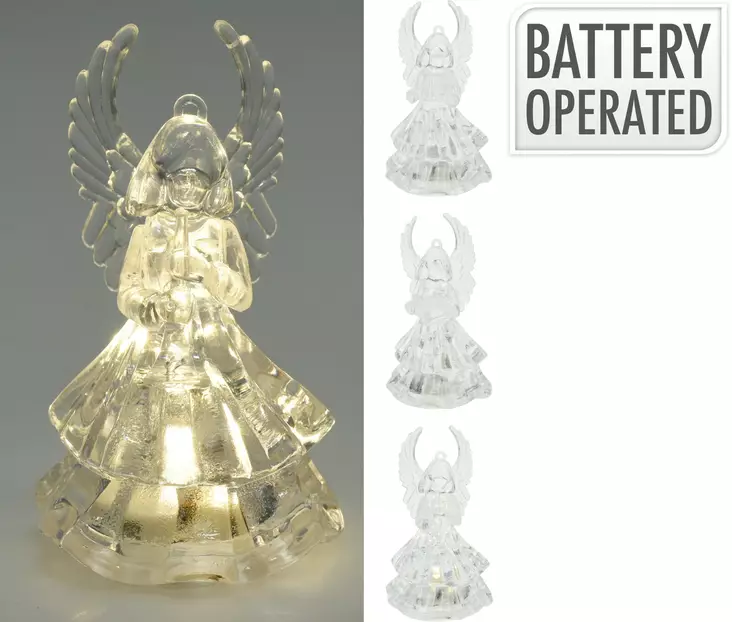 Enkeli lämmin valk. LED-valolla - Ljussmycken och ljusfigurer - 8721037085908 - 1