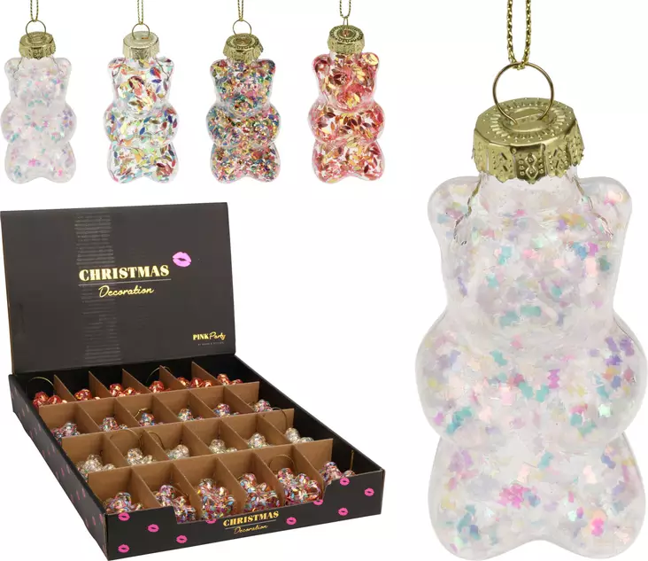 Glittrande Gummy Bear-juldekoration 7 cm – söt färg och glädje till modern julinredning - Juldekorationer och textilier - 8721037217828 - 1