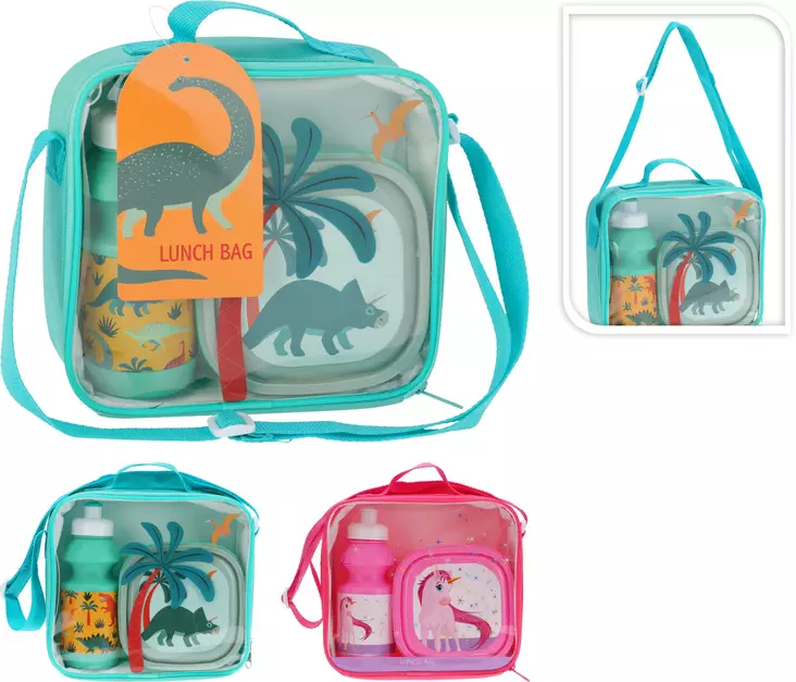 Barns 3-delade matsats – hållbar och lättskött matväska, dricksflaska och matlåda - Matlådor och matförvaringsbehållare - 8721037378178 - 1