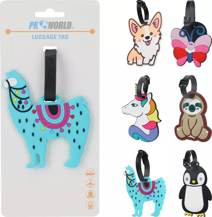 Silikonbaserad djurformad bagagetagg – hållbar och färgglad etikett som underlättar resandet - Resväskor - 8721037386678 - 1
