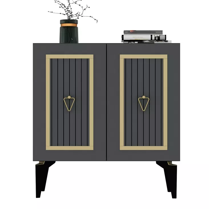 Konsolbord Hanah Home Capri Antracit Guld Spånskiva 75x79x40 cm - Byråer och skåp - 8683742835868 - 1