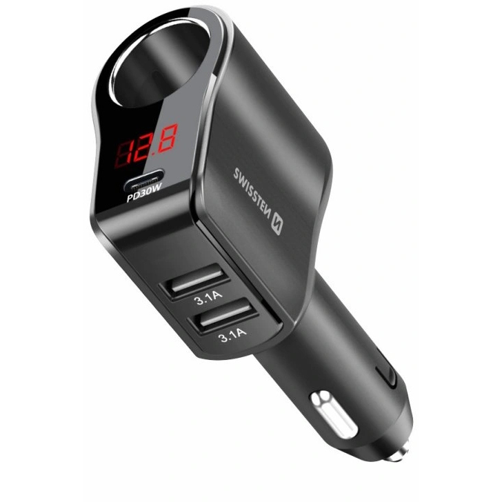 Autolaturi 4 in 1 nÃ¤ytÃ¶llÃ¤ Swissten - Bilbatteriladdare - 8595217480438 - 1