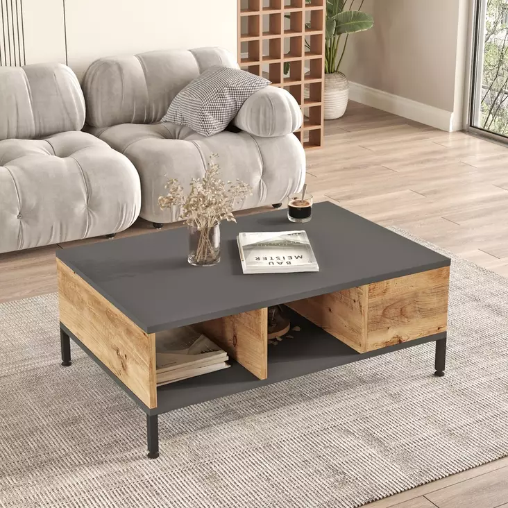 Soffbord Hanah Home Rl2 Aa Furu Antracit Spånskiva 90x33,1x60 cm - Soffbord - 8683743770588 - 1
