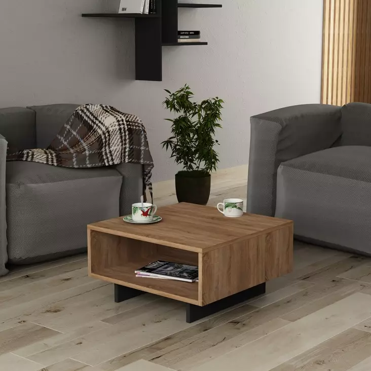 Soffbord Hanah Home Hola Ek Antracit Spånskiva 60x32x60 cm - Soffbord - 8681875277388 - 1