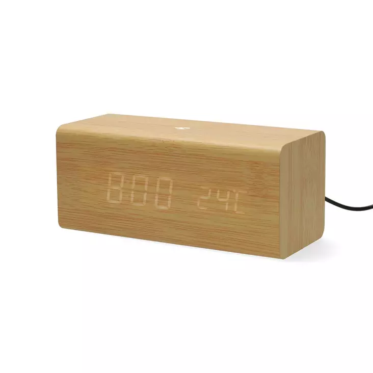 Digital klockradio | LED | USB-C Female | FM | Snooze-funktion | Sov timer | Antal alarm: 2 | Trä - Radioapparater - 5412810474998 - 1
