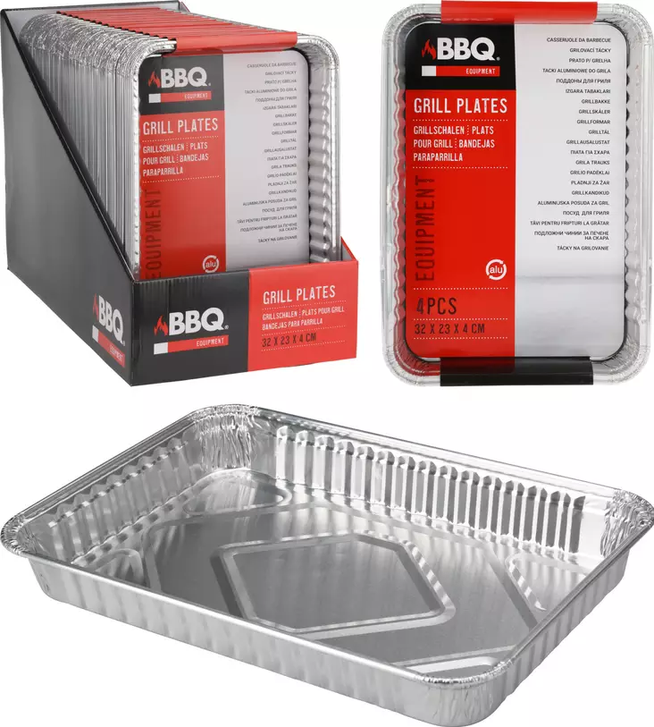 Grillunderlägg BBQ 4st rektangel 32x23x4cm - Hushållsprodukter - 8721037352048 - 1