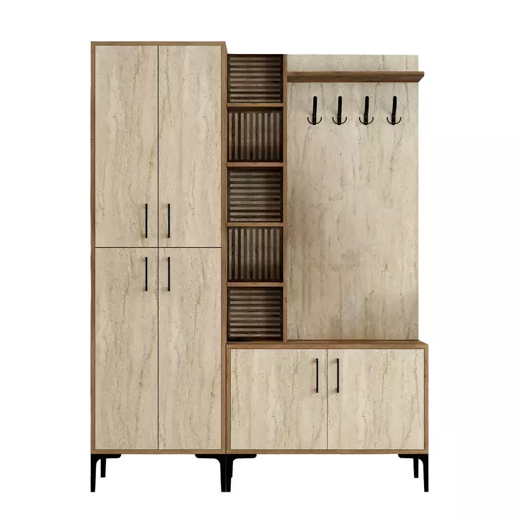Hallmöbel Hanah Home Viyana Da Valnöt Spånskiva 150x200x35 cm - Hallskåp - 8684283020898 - 1