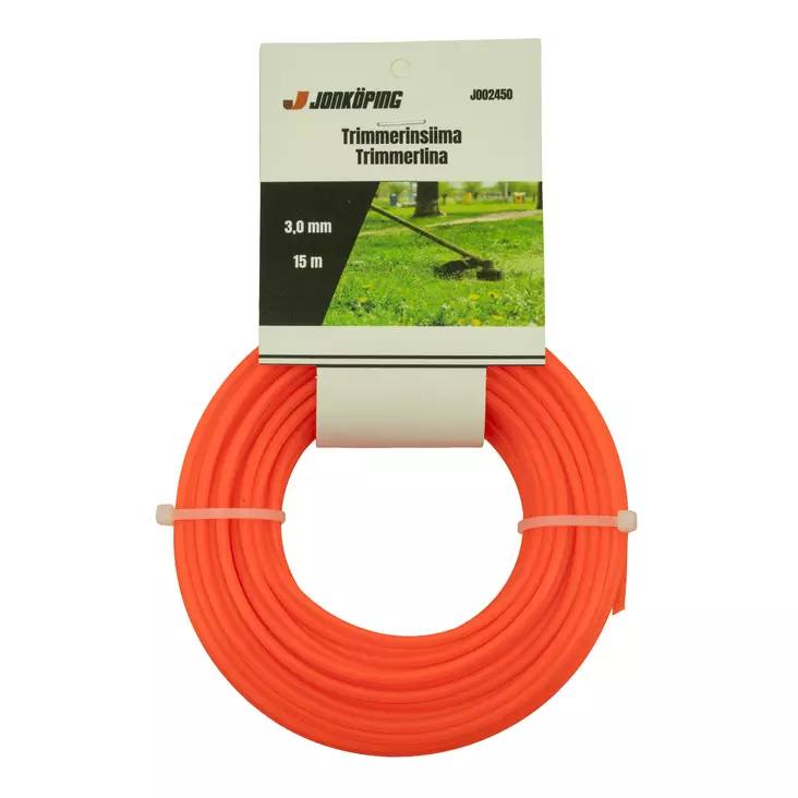 Jonköping Raivaussiima 3,0 mm x 15 m - Punainen (Raskas käyttö) - Röjsågar och trimmers - 6438168116198 - 1