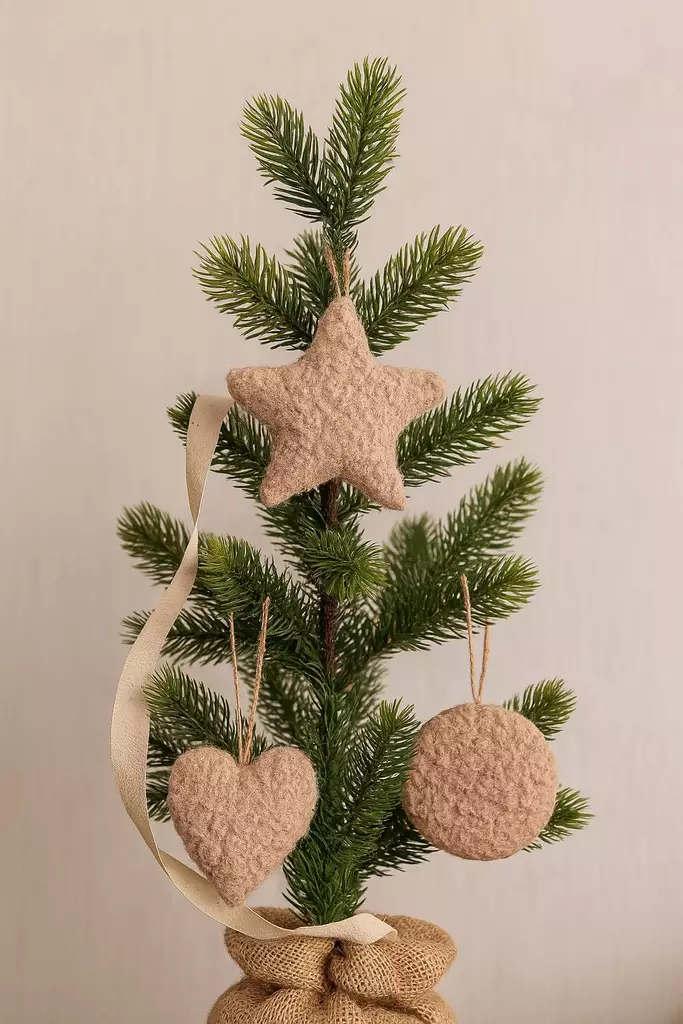 Juldekoration Aberto Design Lu Set Brun Polyester Jute 12x12x13 cm - Juldekorationer och textilier - 8684283979288 - 1
