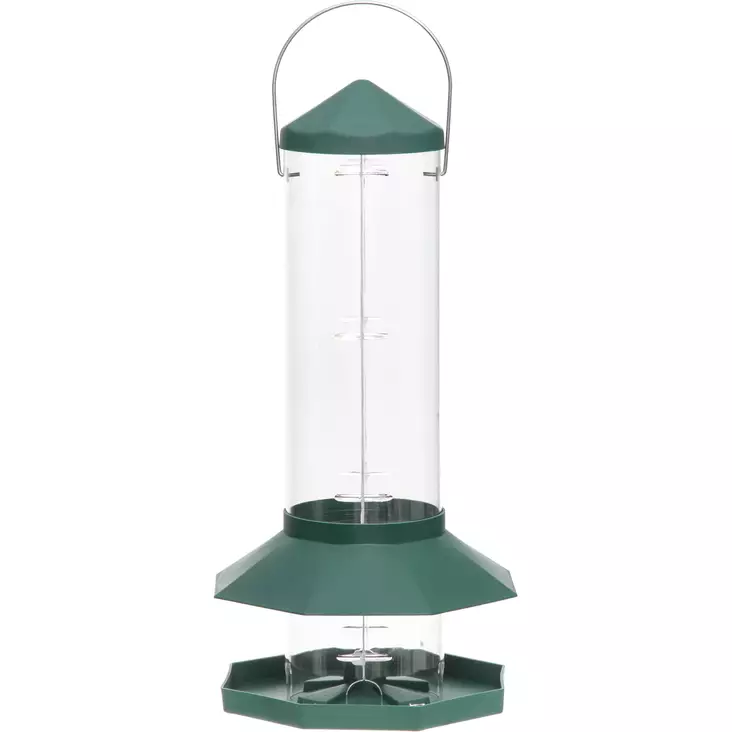 Fågelfröautomat hög 45 cm grön - Fågelmatning - 6410412472328 - 1