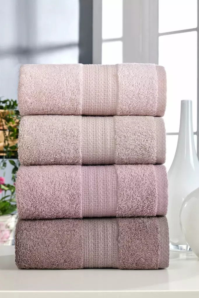 Handduksset (4 st), puder, 50 x 85 cm, mjuk, absorberande - Handdukar - 8684283617548 - 1