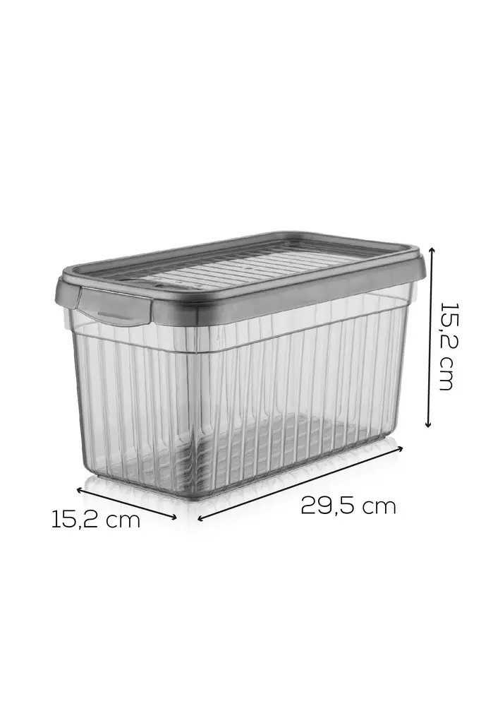 Förvaringslåda Set Hermia Antracit Plast 3 Delar - Matlådor och matförvaringsbehållare - 8684283210558 - 1