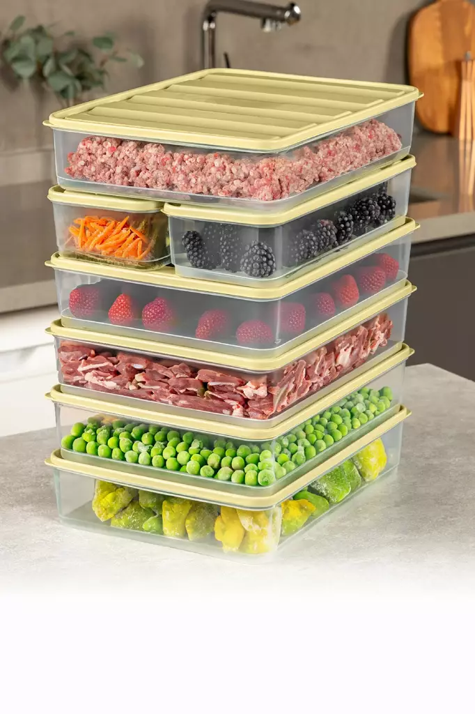 Förvaringslåda Set Hermia Gul Plast 7 Delar - Matlådor och matförvaringsbehållare - 8684283210138 - 1