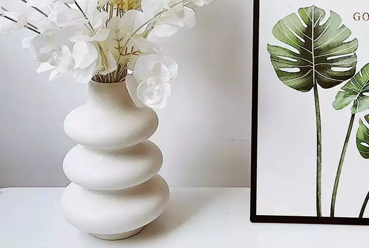 Vas Aberto Design CY0079 Cream Keramik 8x8x20 cm - Hängande blomkrukor och vaser - 8684282978718 - 1