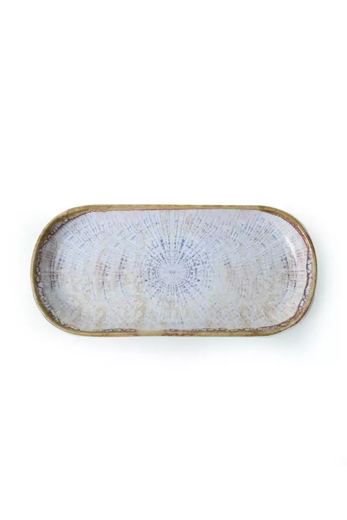 Uppläggningsfat Set Hermia Blå Mink Vit Keramik 2 Delar - Tallrikar - 8684283059478 - 1