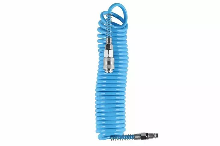 Spiralslang för tryckluft 5 m, snabbkopplingar - Tryckluftsslangar och kopplingar - 6410416177878 - 1