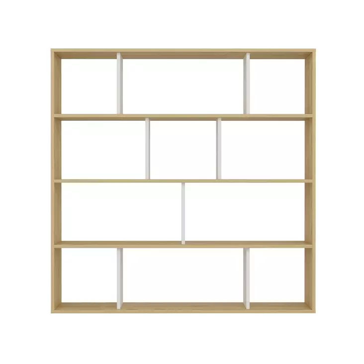 Bokhylla Hanah Home Hodbi Ek Vit Spånskiva 145,2x25x145 cm - Bokhyllor - 8683342216098 - 1