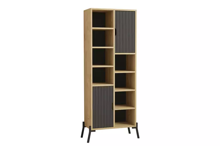 Bokhylla Hanah Home Otranto Safir Ek Antracit Spånskiva 58,6x160x30 cm - Bokhyllor - 8683743027668 - 1