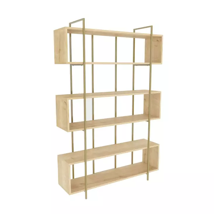 Bokhylla Hanah Home Bruti Ek Guld Spånskiva 120x180x29,6 cm - Bokhyllor - 8683743958948 - 1