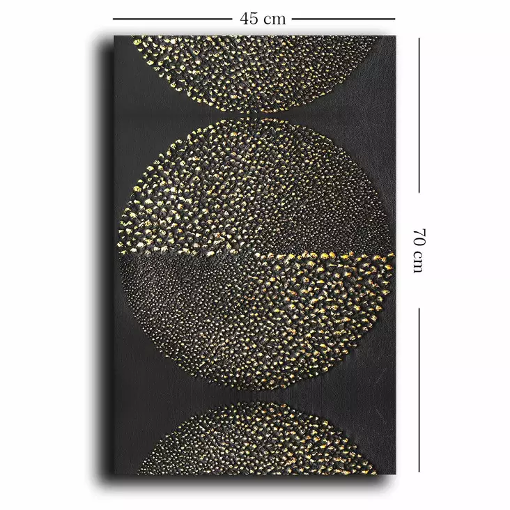 Canvastavla Wallity Guld Vit Svart Canvas Trä 45x70 cm - Tavlor och ramar - 8683743825608 - 1