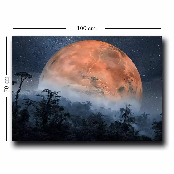 Canvastavla Wallity Orange Marinblå Svart Canvas Trä 70x100 cm - Tavlor och ramar - 8683743826278 - 1