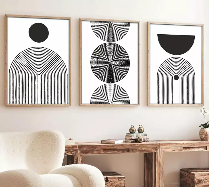 Inramad MDF-tavla Wallity Flerfärgad MDF 50x70 cm 3 Delar - Tavlor och ramar - 8684282339298 - 1