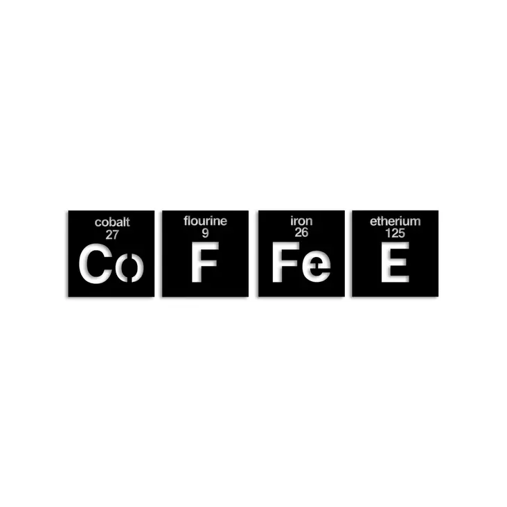 Väggdekor Metall Wallity Coffee 13 Svart Metall 18x18 cm 4 Delar - Dekorationer, prydnadsföremål - 8684282140948 - 1