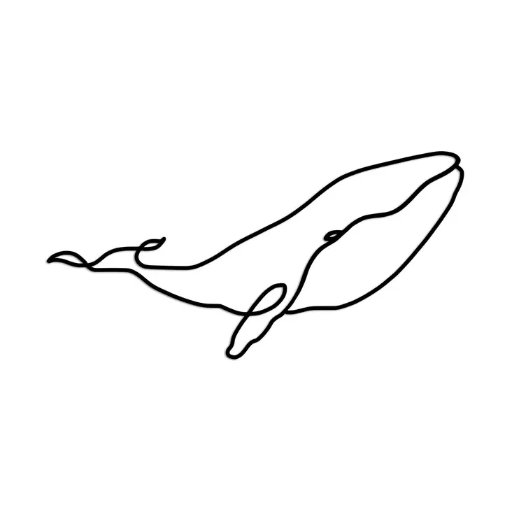 Väggdekor Metall Wallity Whale M Svart Metall 50x25 cm - Dekorationer, prydnadsföremål - 8683742829508 - 1