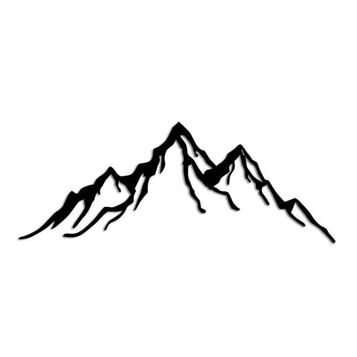 Väggdekor Metall Wallity Mountain 11 Svart Metall 52x20 cm - Dekorationer, prydnadsföremål - 8683742828518 - 1