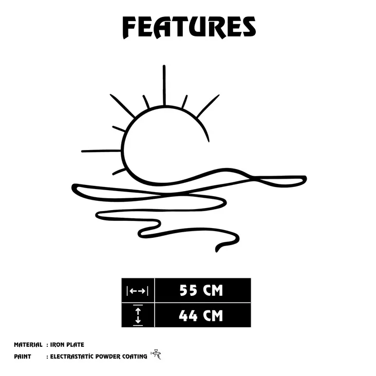Väggdekor Metall Wallxpert Alborada Svart Metall 55x44 cm - Dekorationer, prydnadsföremål - 8684283349678 - 1