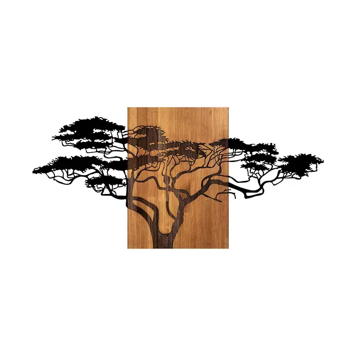 Väggdekor Trä Wallxpert Acacia Tree Svart Trä/Metall 144x3x70 cm - Dekorationer, prydnadsföremål - 8683342940658 - 1