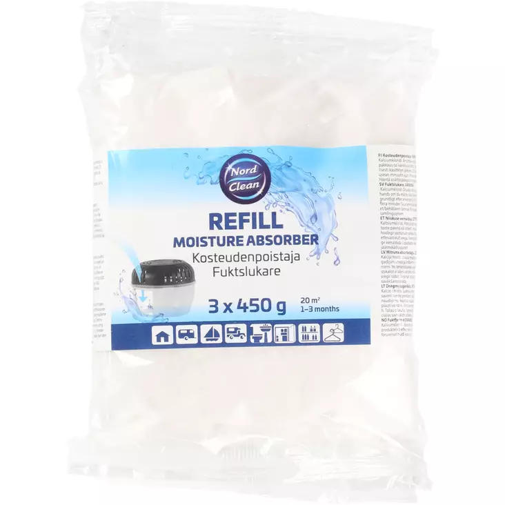 Kosteudenpoistaja tÃ¤yttÃ¶pakkaus 3x450g - Avfuktare - 6410416312798 - 1