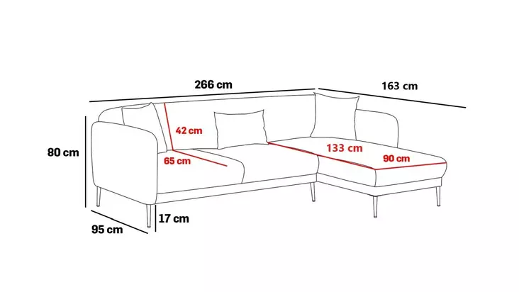 Hörnbäddsoffa Atelier del Sofa Simena Cream Polyester 77x70x77 cm - Soffor - 8683743317608 - 1