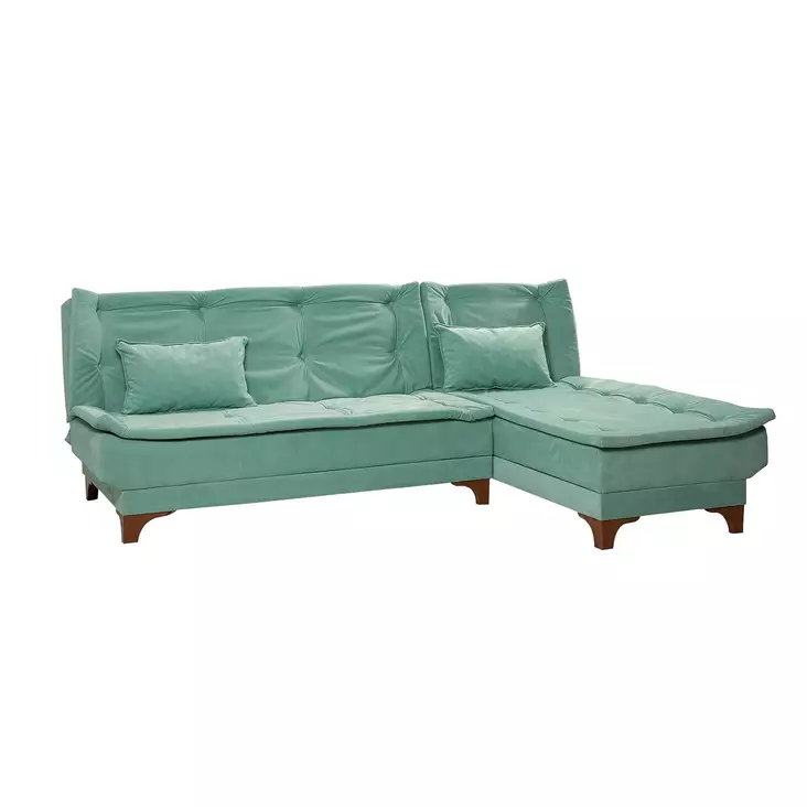 Hörnbäddsoffa Atelier del Sofa Kelebek Havsgrön Tyg 225x160x86 cm - Soffor - 8681875597608 - 1